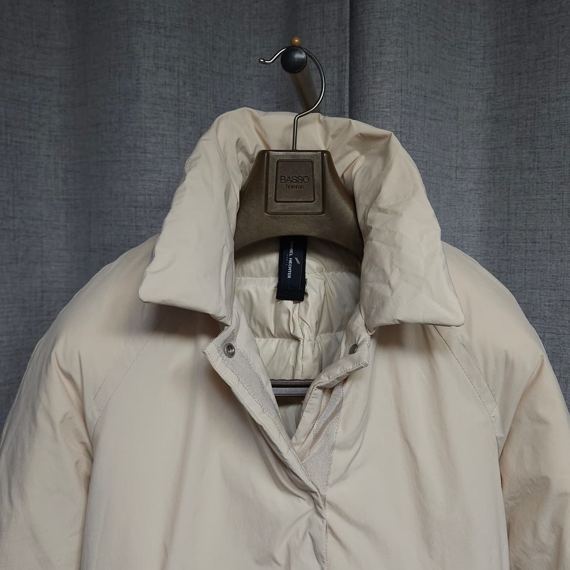 55 ) 여성 거위털 롱패딩 코트 크림색 상품이미지2