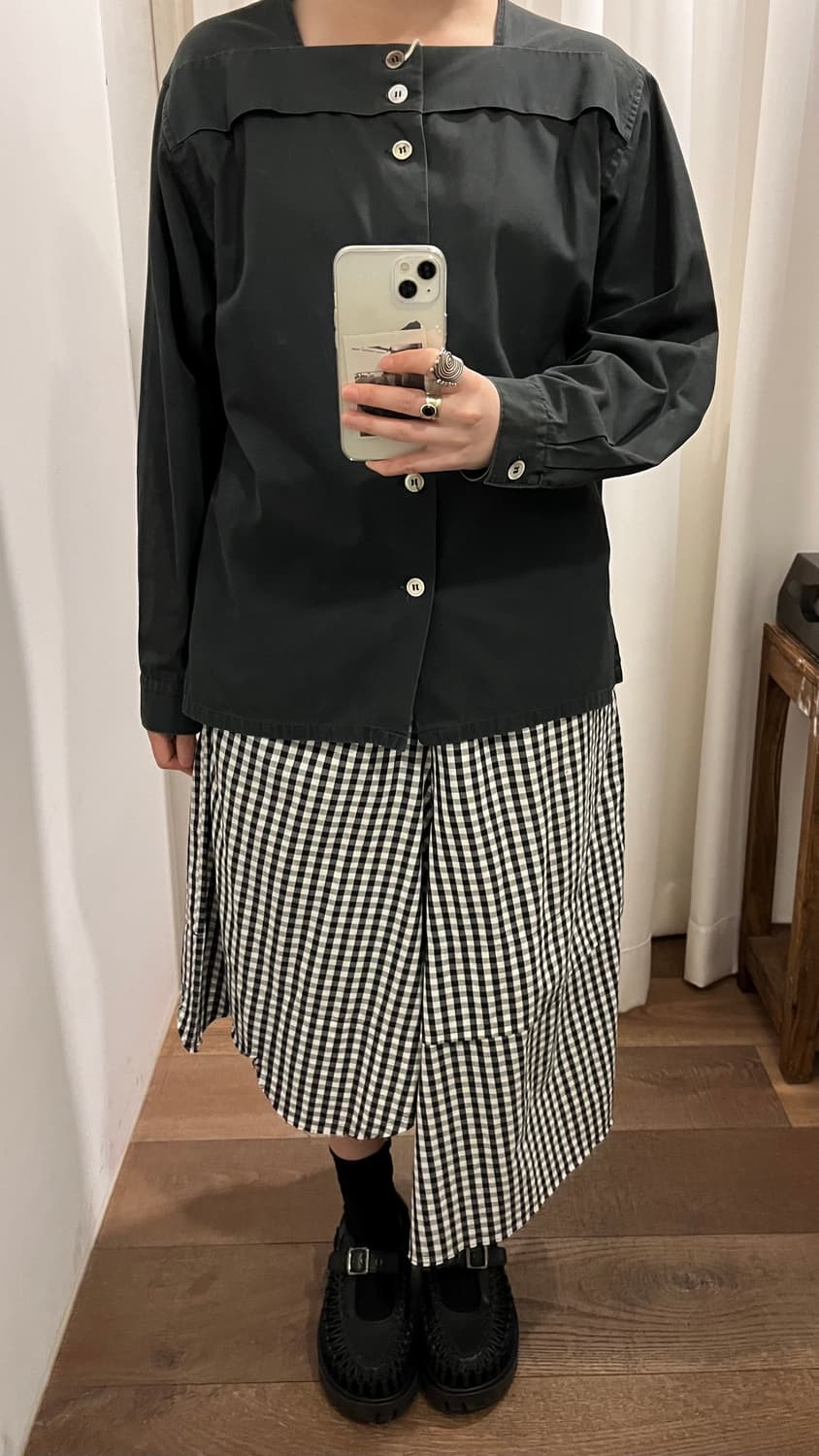 Washed Square Neck Blouse 상품이미지3