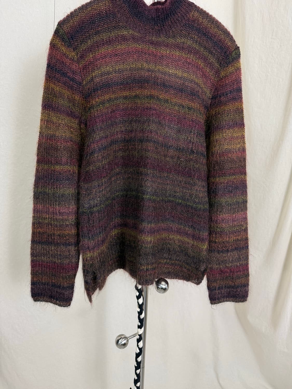 Createur 스트라이프 모크넥 니트 탑 상품이미지4