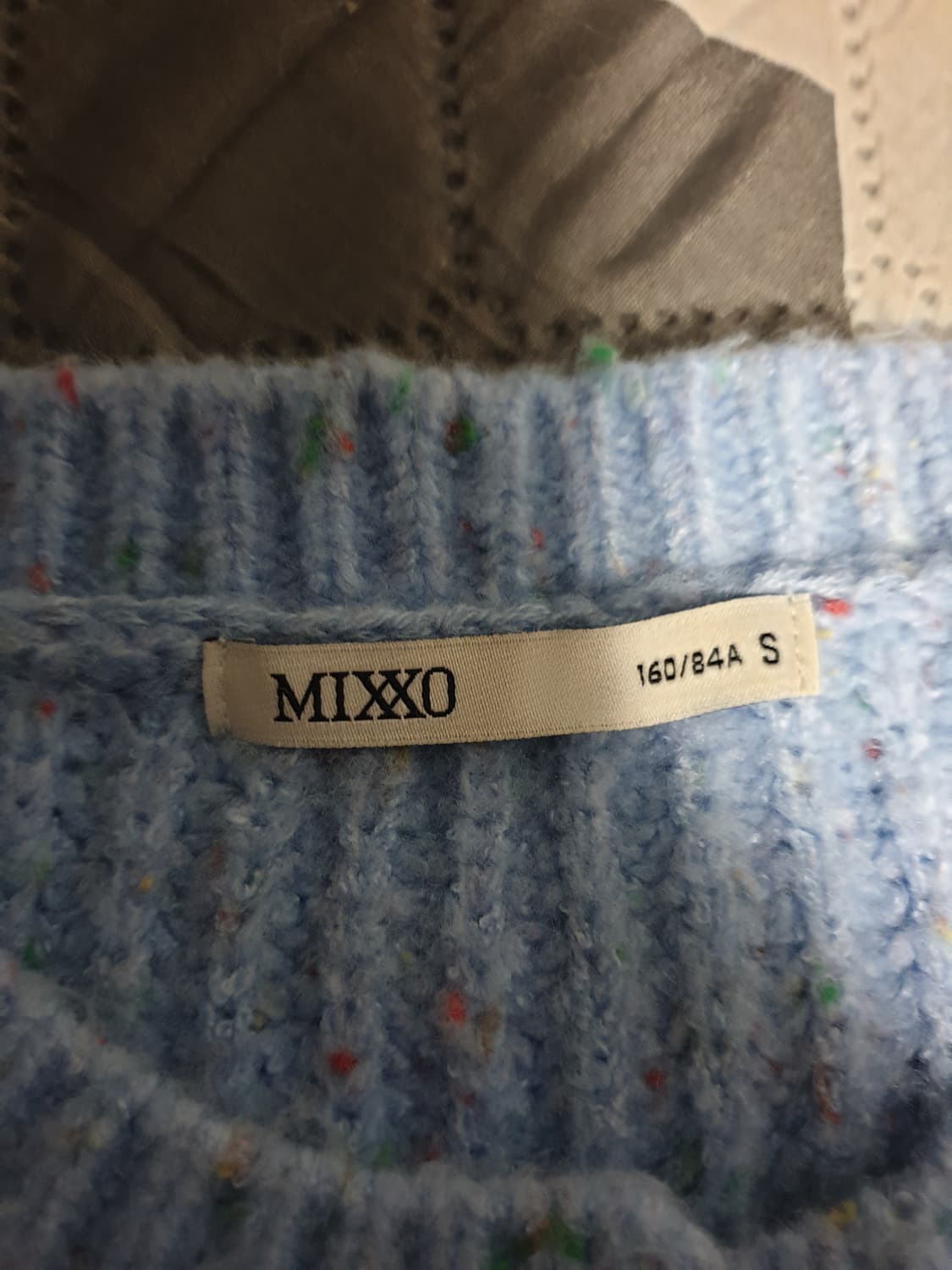 미쏘 크롭 혜비 니트가디건 스카이블루 (S) 상품이미지3