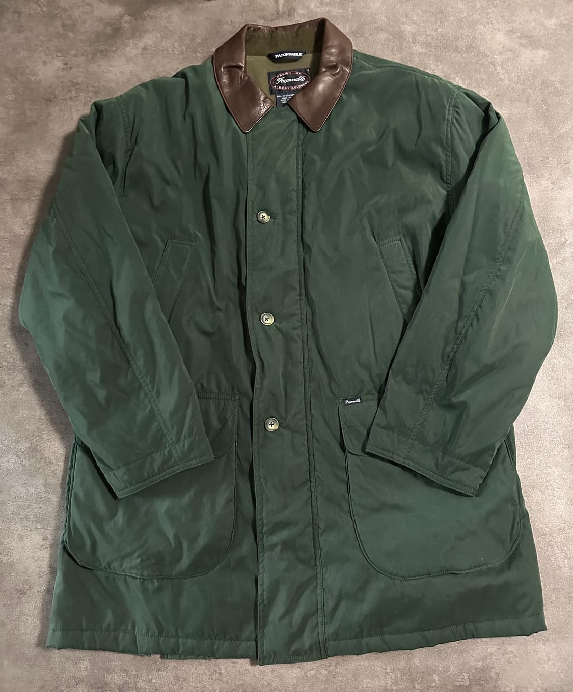 90s Faconnable 가죽카라 필드코트 정품 상품이미지1
