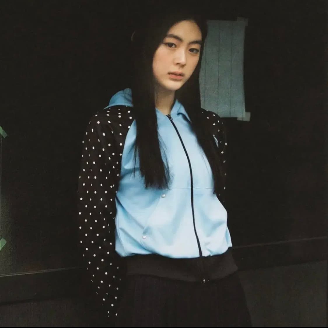 오헤시오 도트 투톤 집업 블루 상품이미지1