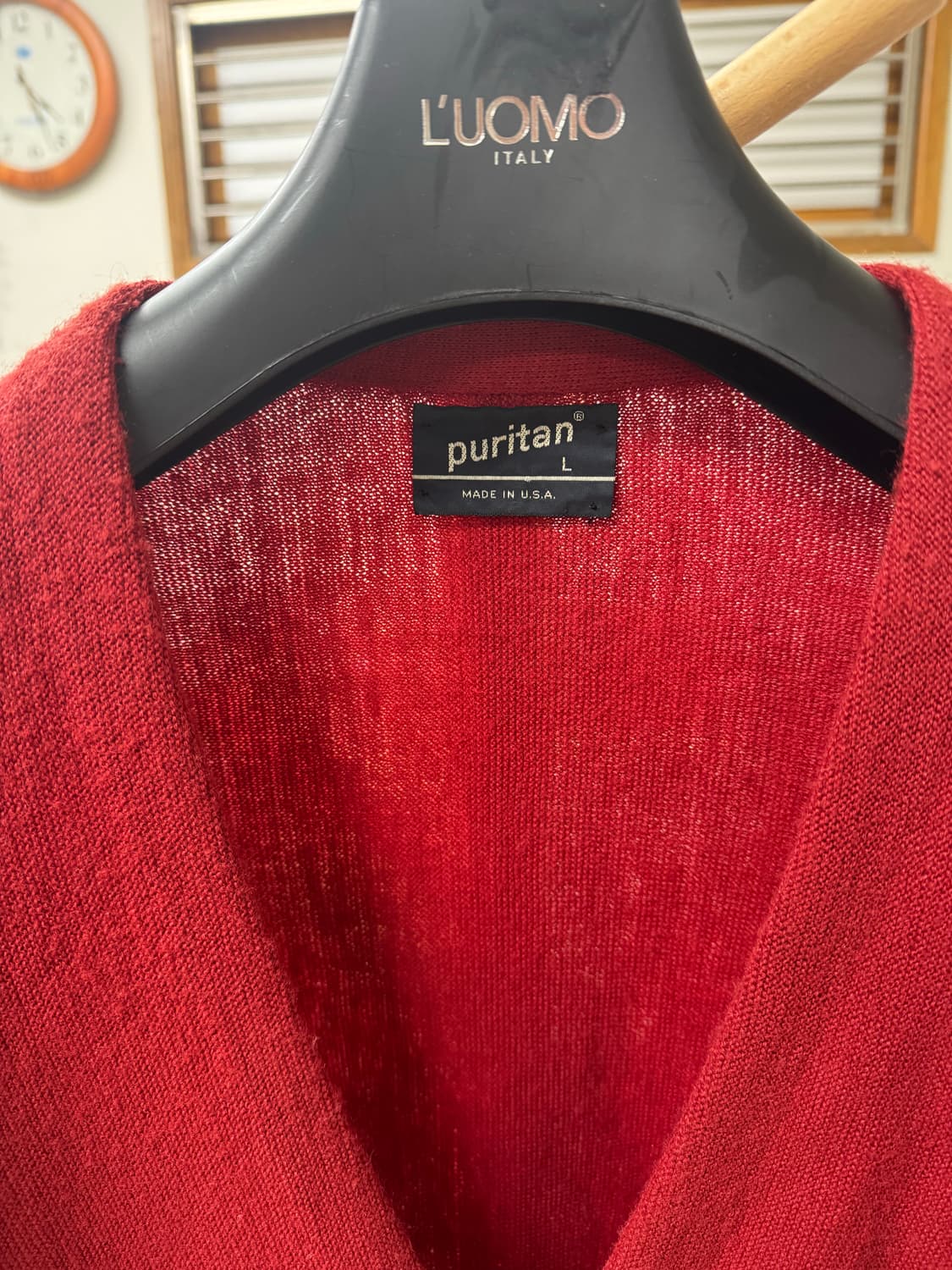 8-90‘s 아메리칸 아크릴 버튼업 v넥 니트 L 상품이미지3