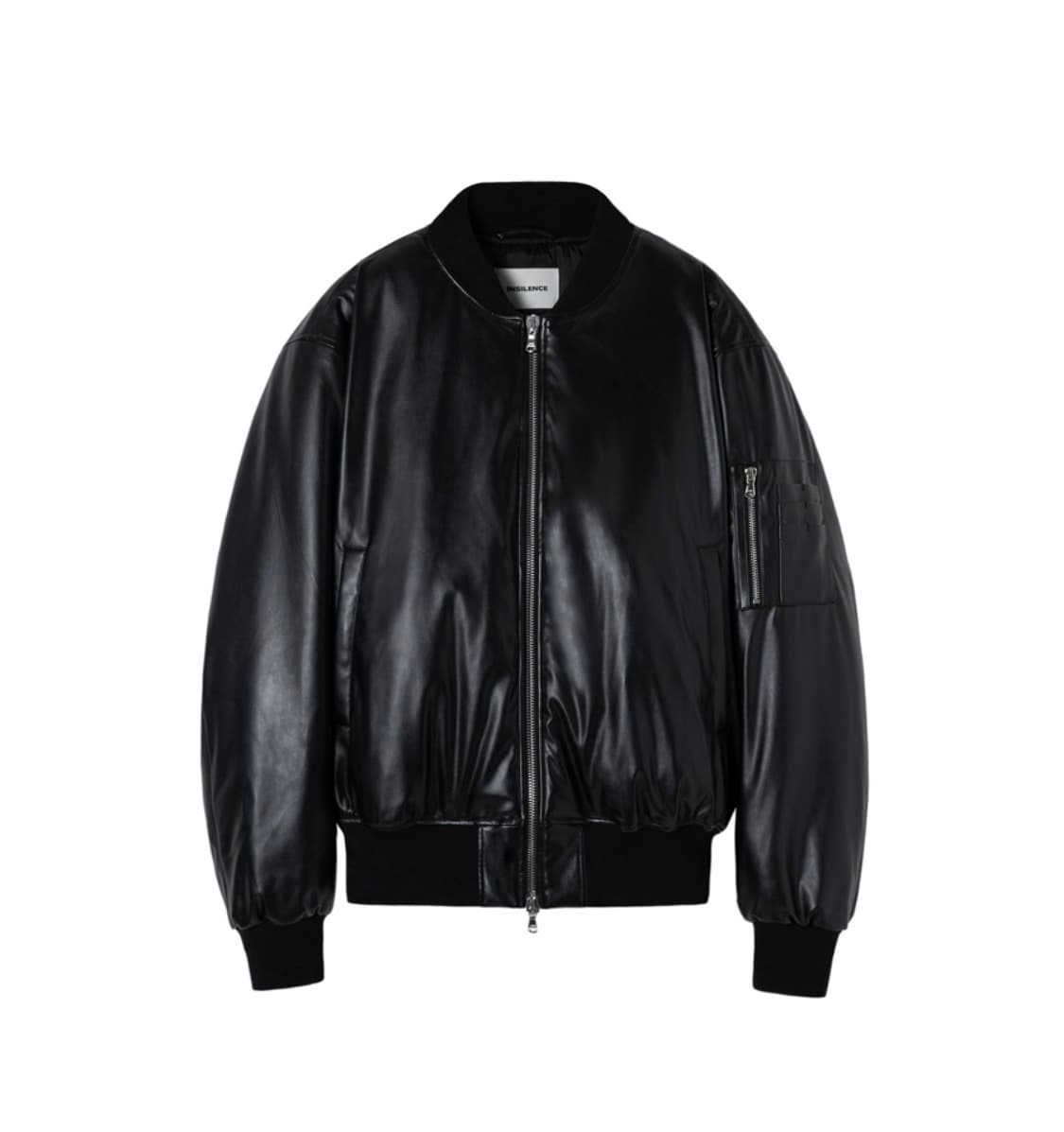 인사일런스 비건 레더 MA-1 BLACK m 새상품 상품이미지1