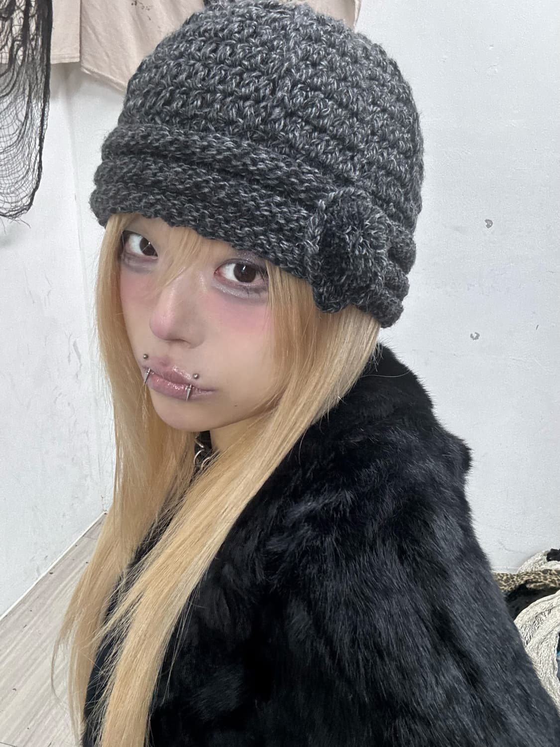 Grey Knit Beanie 상품이미지1