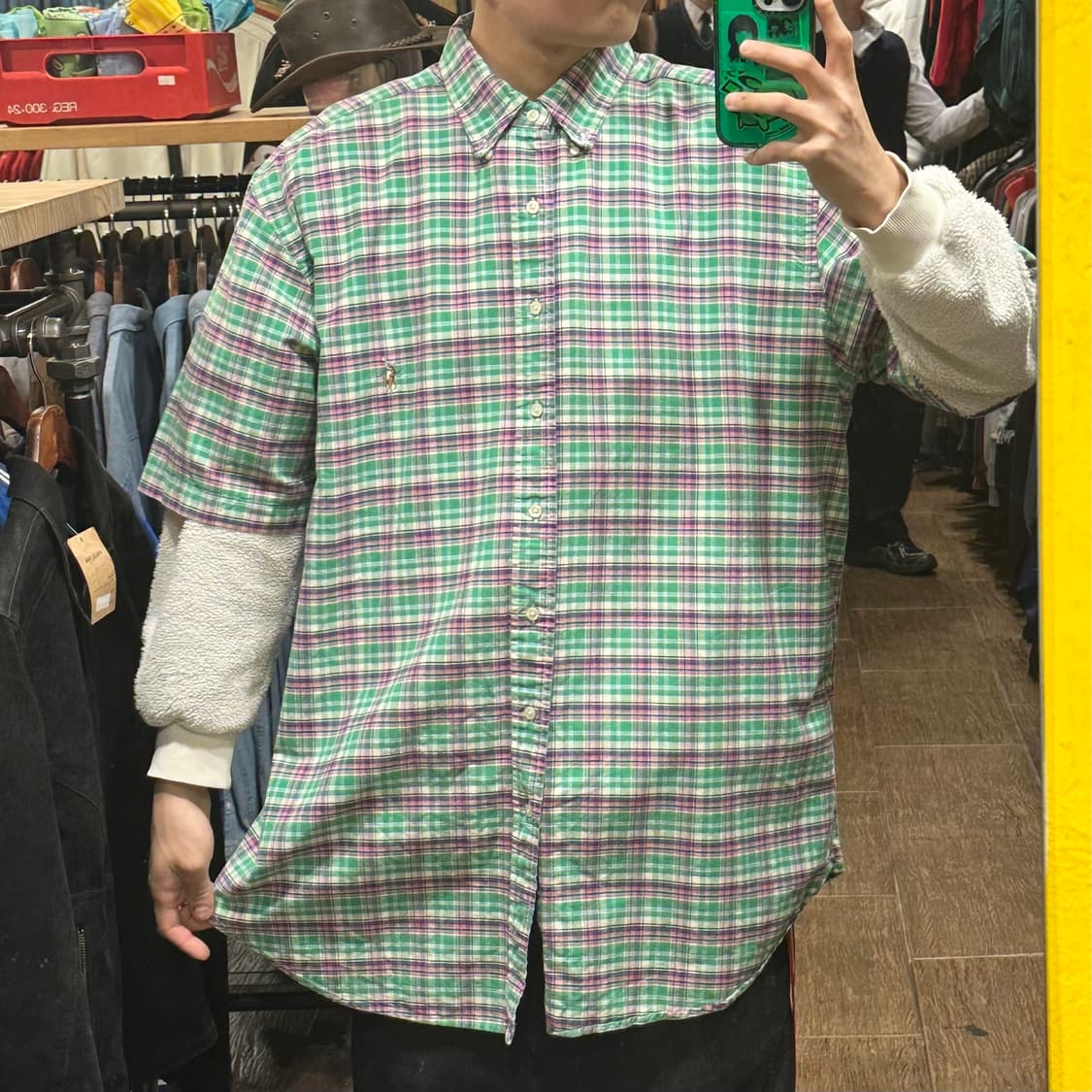 [HI] 폴로 랄프로렌 반팔셔츠 체크그린 상품이미지1