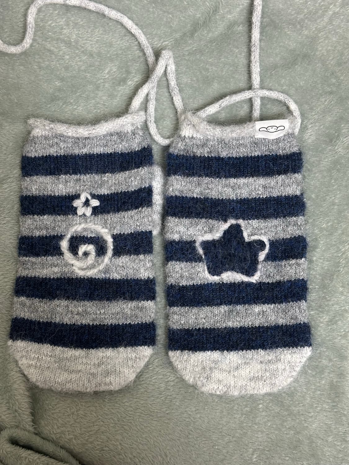 AEAE 시나모롤 스트라이프 벙어리 장갑 네이비 상품이미지2