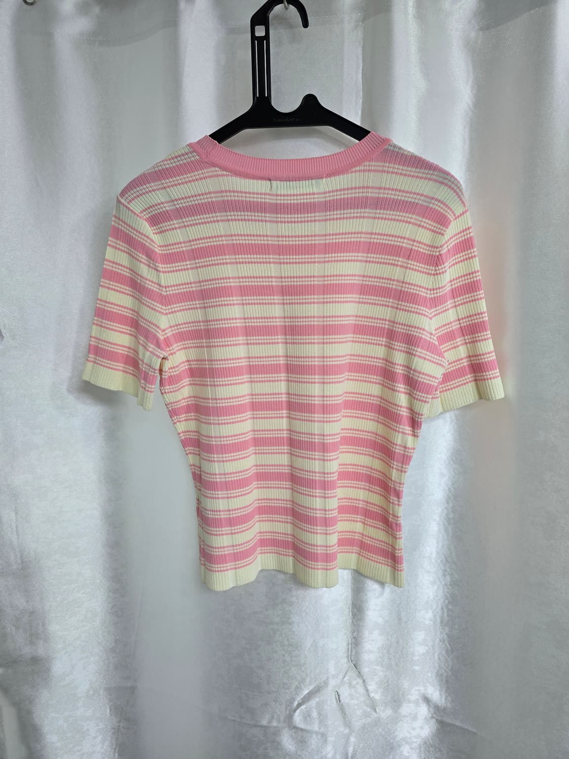 SJYP 핑크 스트라이프 반팔 니트 (1689) 상품이미지2