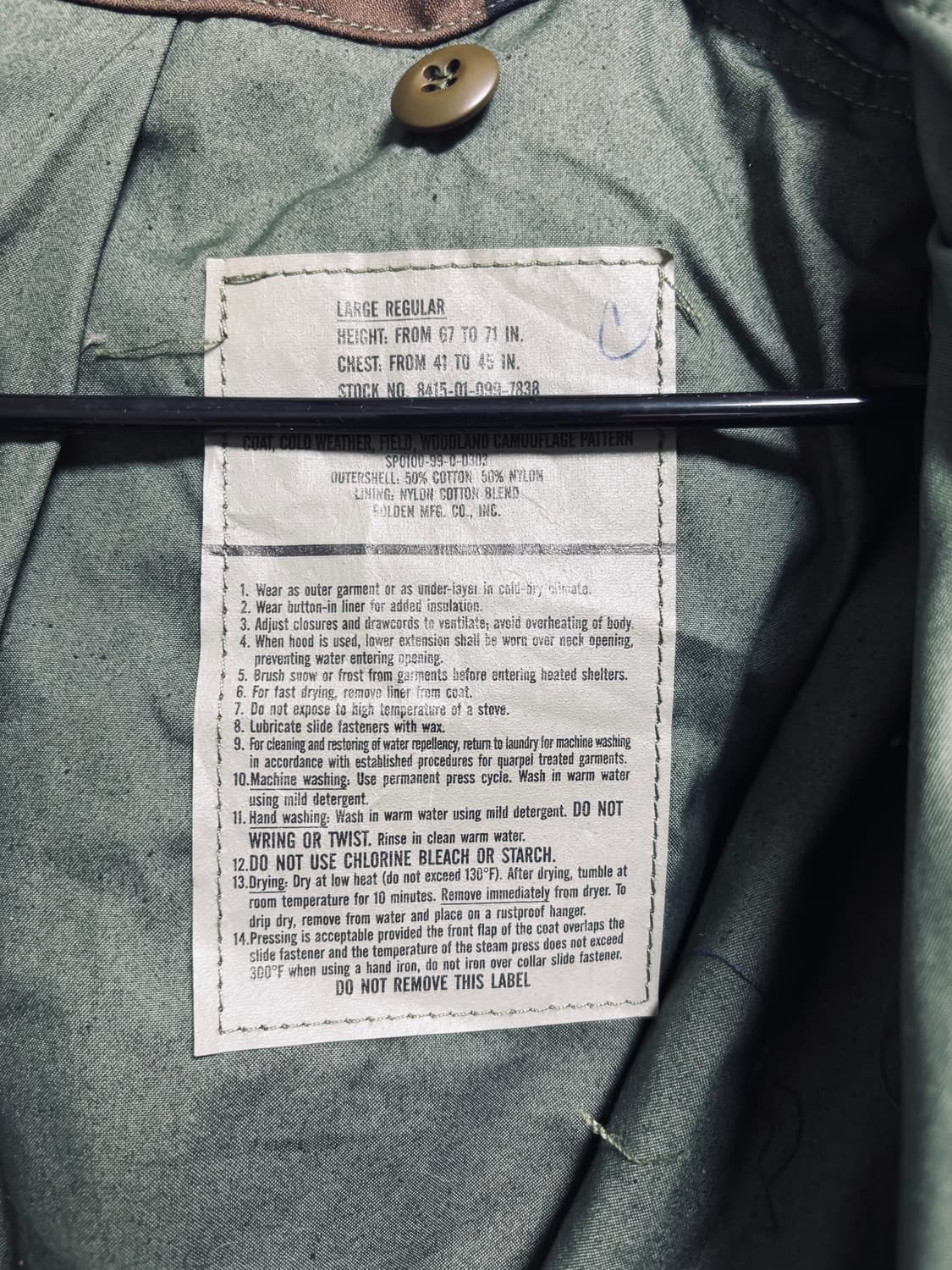 U.S. Army M-65 필드 자켓 우드랜드 카모 상품이미지3