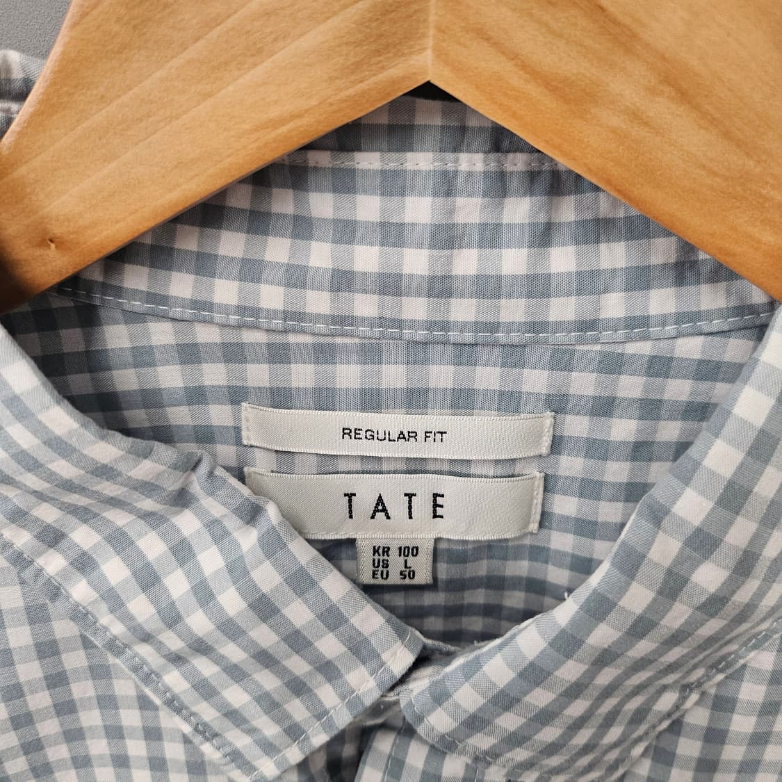 TATE 민트 깅엄체크 레귤러핏 셔츠 상품이미지4