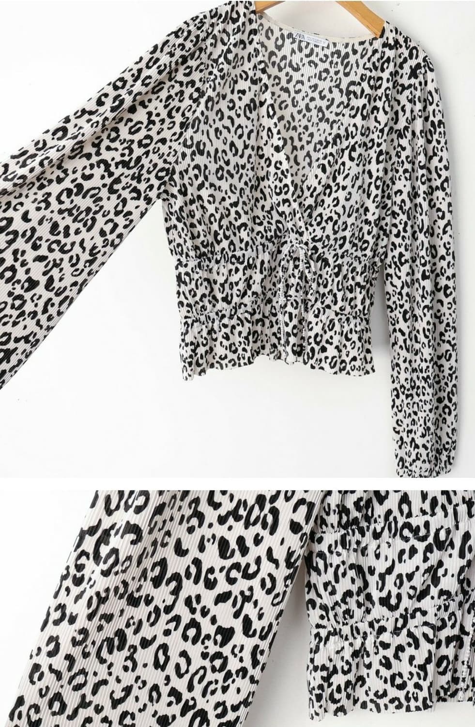 (L) 자라 호피 블라우스 상품이미지5