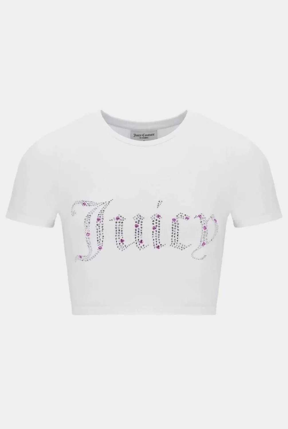 쥬시꾸뛰르 큐빅 로고 크롭 반팔티 상품이미지3