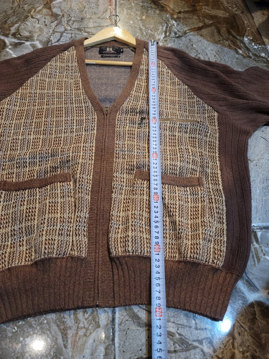 더블알엘 브라운 체크 니트집업 가디건 상품이미지7