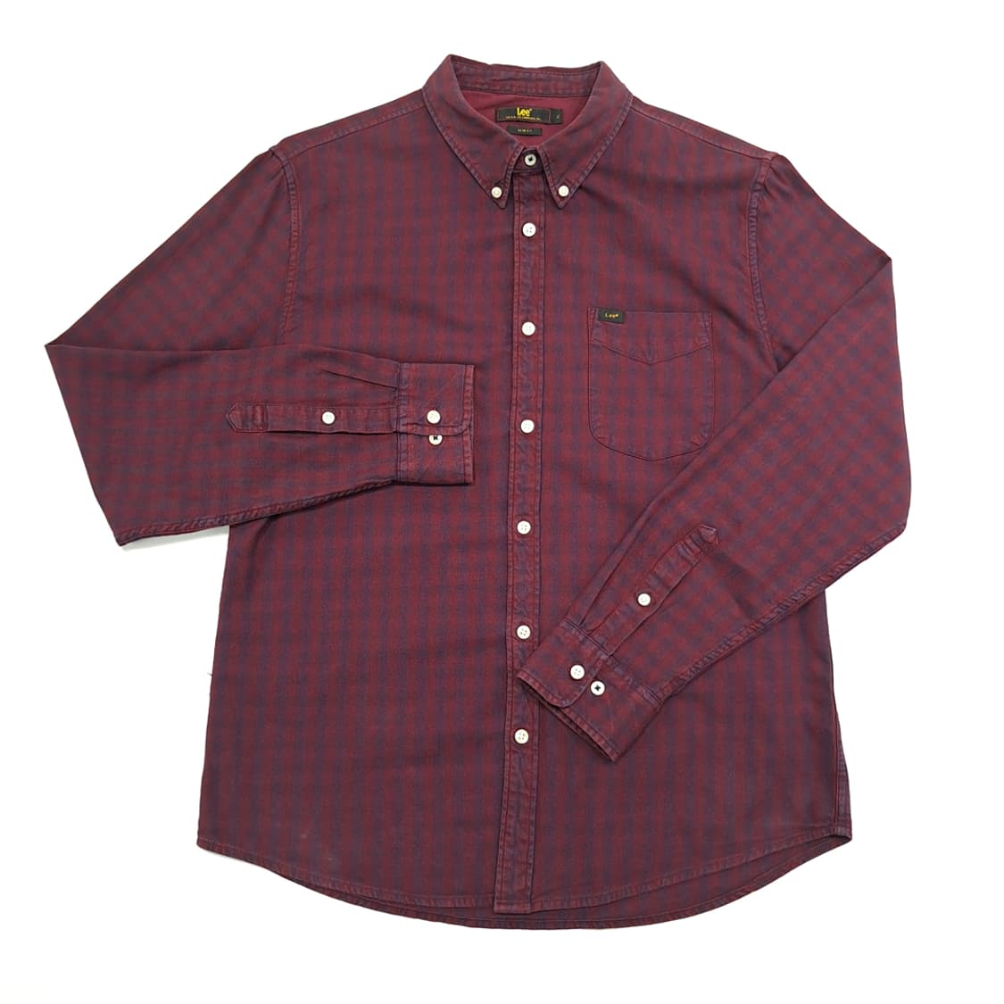 CN951 XL LEE 리 버건디 플란넬 체크 긴팔 셔츠 남방 상품이미지2