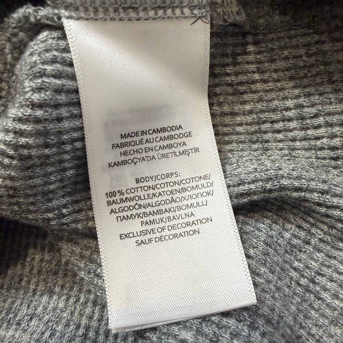 폴로 랄프로렌 그레이 코튼 와플 롱슬리브 티셔츠 상품이미지3