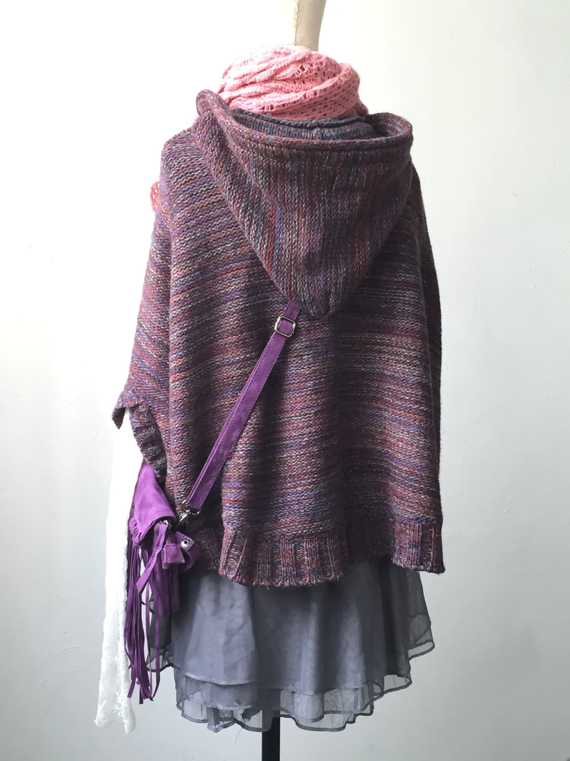 히피 제주 니트 판쵸(착샷O) 상품이미지6