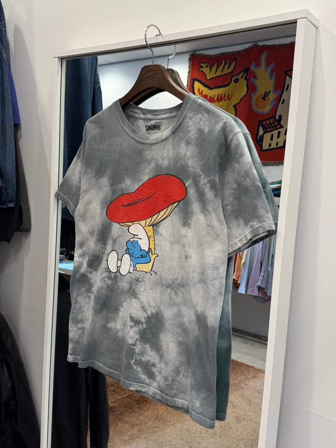 Smurfs 스머프 타이다이 카툰 반팔 티셔츠 상품이미지1