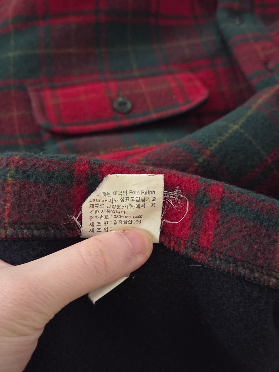 1990s PRL 폴로 랄프로렌 타탄체크 플리스 셔츠 상품이미지10
