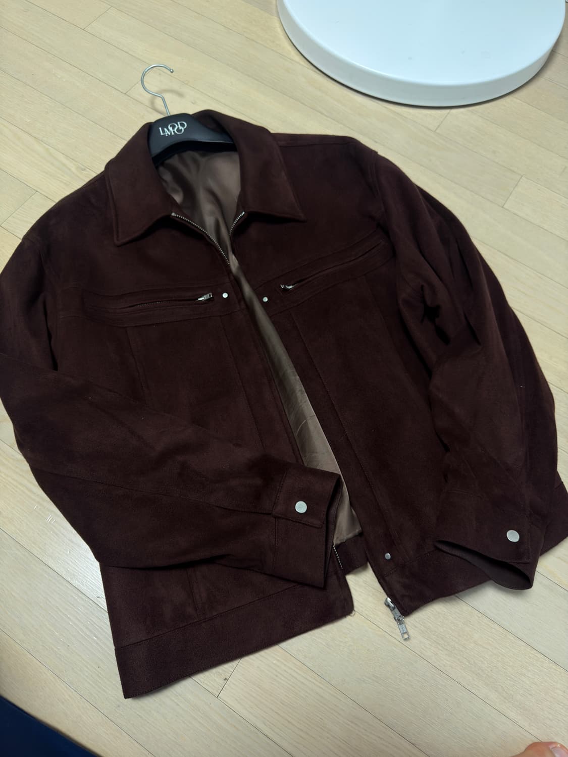 다이애그널 스웨이드 트러커 자켓 [브라운] 상품이미지2