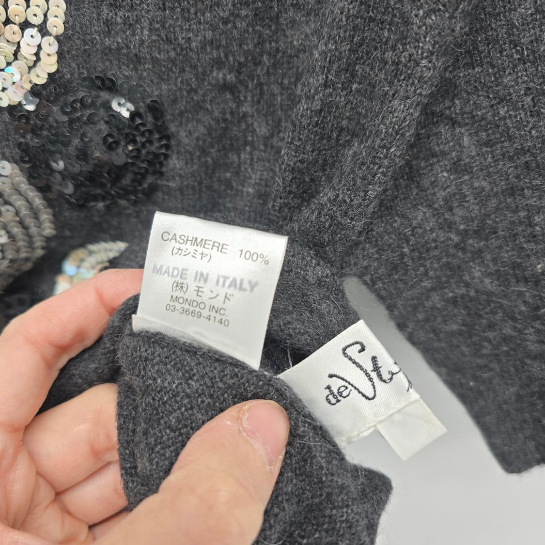 이탈리아 캐시미어100 터틀넥 스팽글 니트 상품이미지9