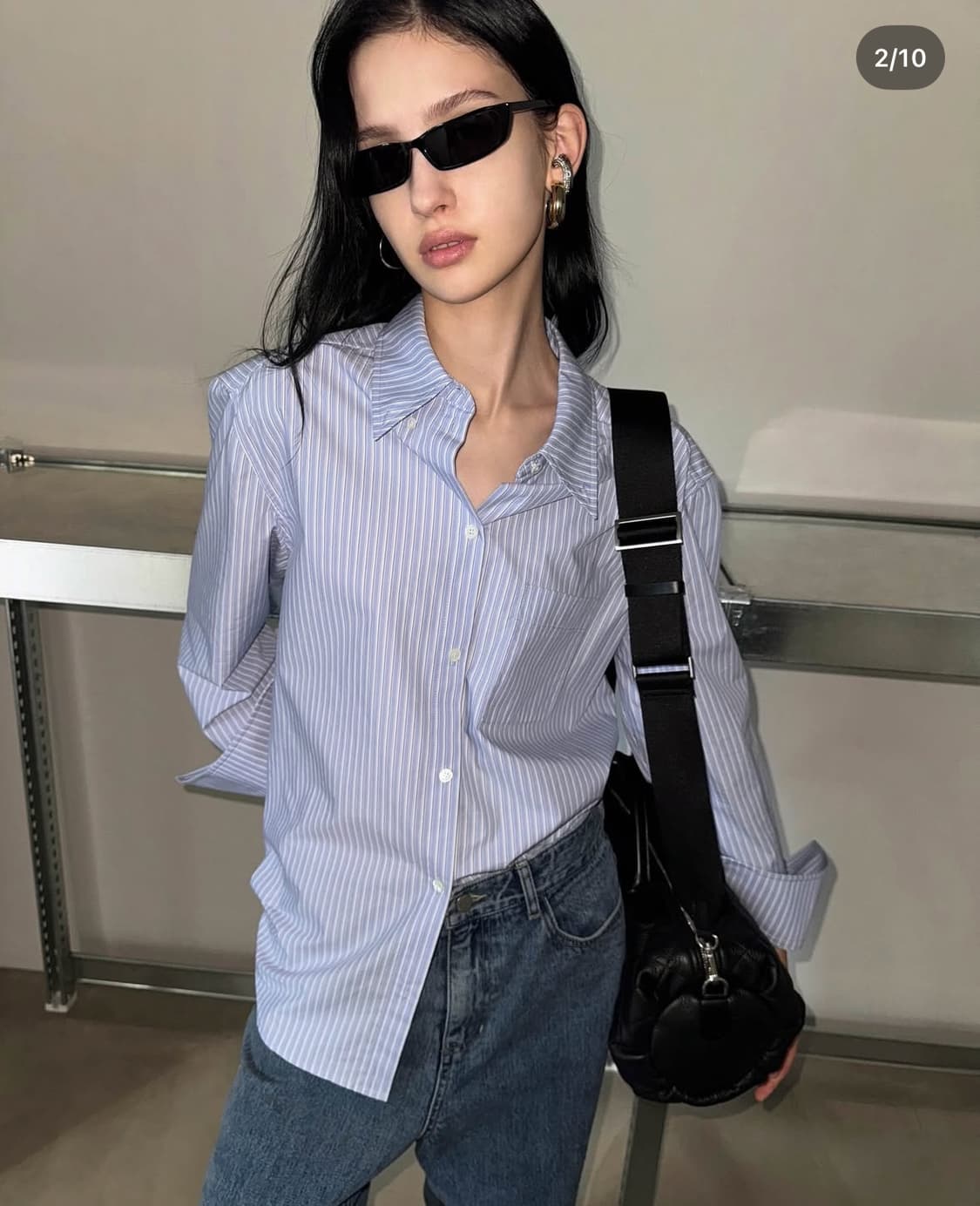 드래곤블루스 플랫 패디드 셔츠 - 블루 스트라이프 상품이미지3