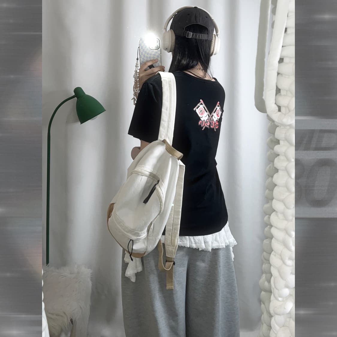블랙 사무라이 토끼 일본 빈티지 반팔 티셔츠 상품이미지7
