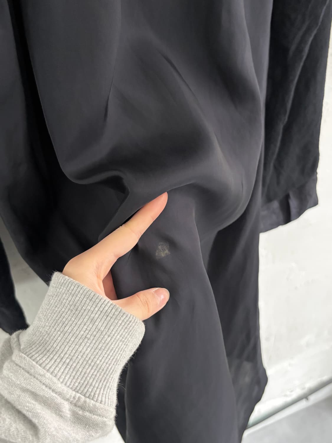 Comme des Garcons 꼼데가르송 블랙 큐프라 레이어드 롱 슬립 상품이미지10