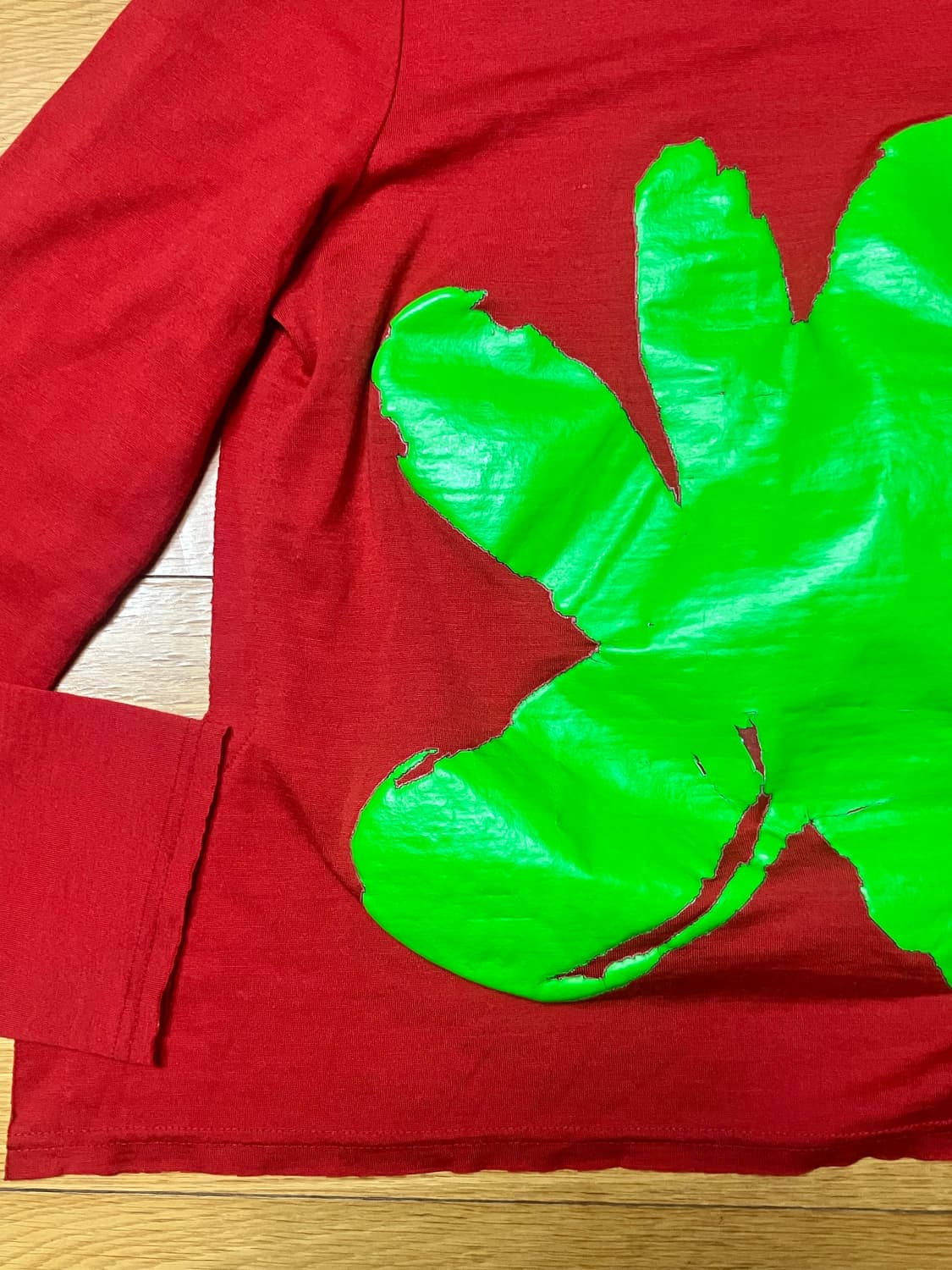 Commedes 꼼데가르송 핀터깔 플라워레더 라운딩 스웻셔츠 상품이미지2