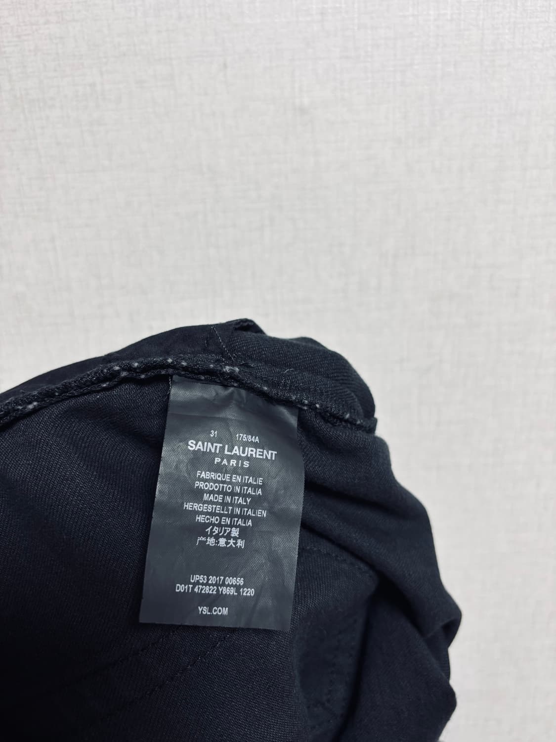 2017 /SAINT LAURENT D02 M/SK-LW 블랙 데님 팬츠 상품이미지3