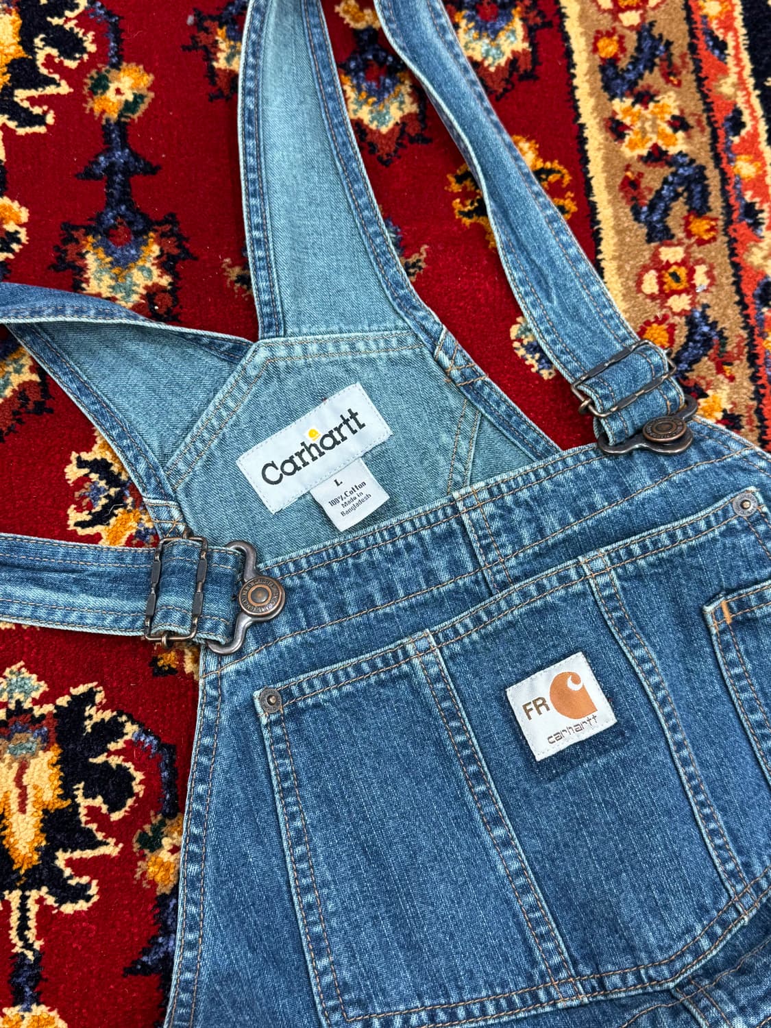 칼하트 리메이크 데님오버롤 우먼스 L 상품이미지2