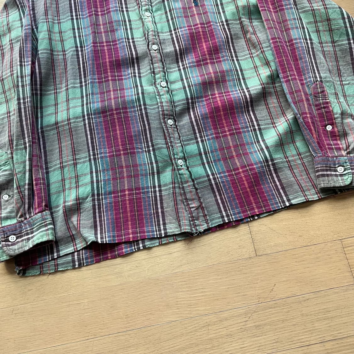 90년대 폴로랄프로렌 체크 플란넬 셔츠 빈티지 상품이미지5