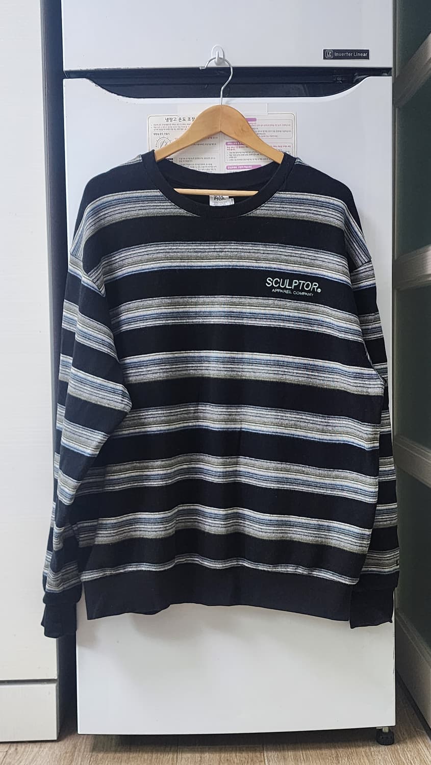스컬프터 스트라이프 맨투맨 티셔츠 L 상품이미지1