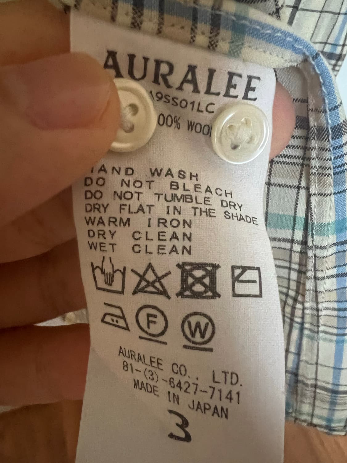 오라리 SUPER LIGHT WOOL CHECK SHIRT 상품이미지4