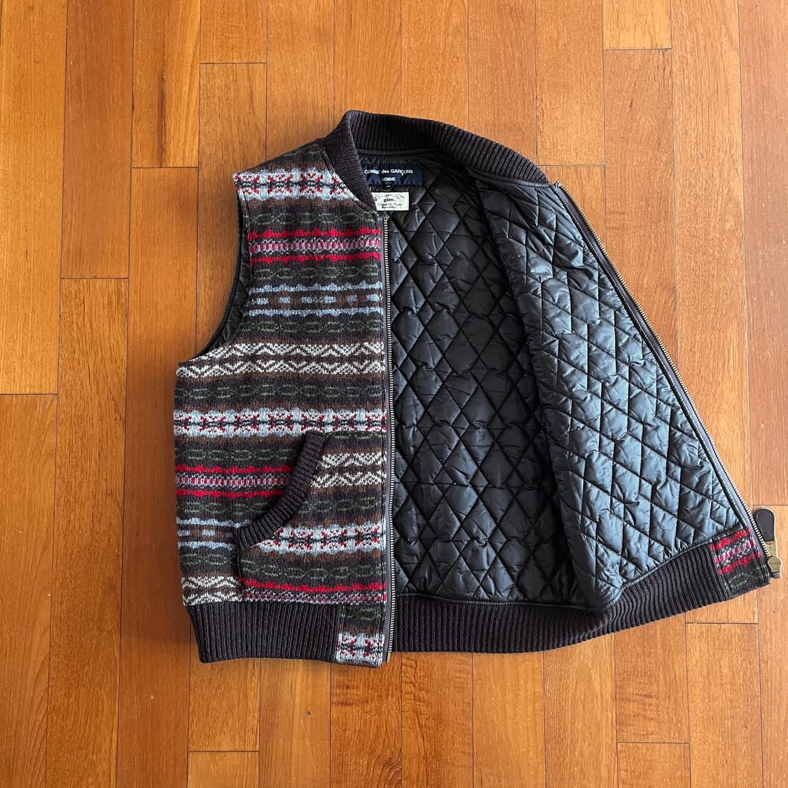 꼼데가르송 옴므 퀼티드 니트 베스트 상품이미지3