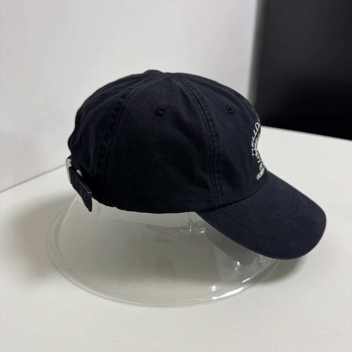 헬로선라이즈 워시드 빈티지 아치 로고 볼캡 블랙 상품이미지2