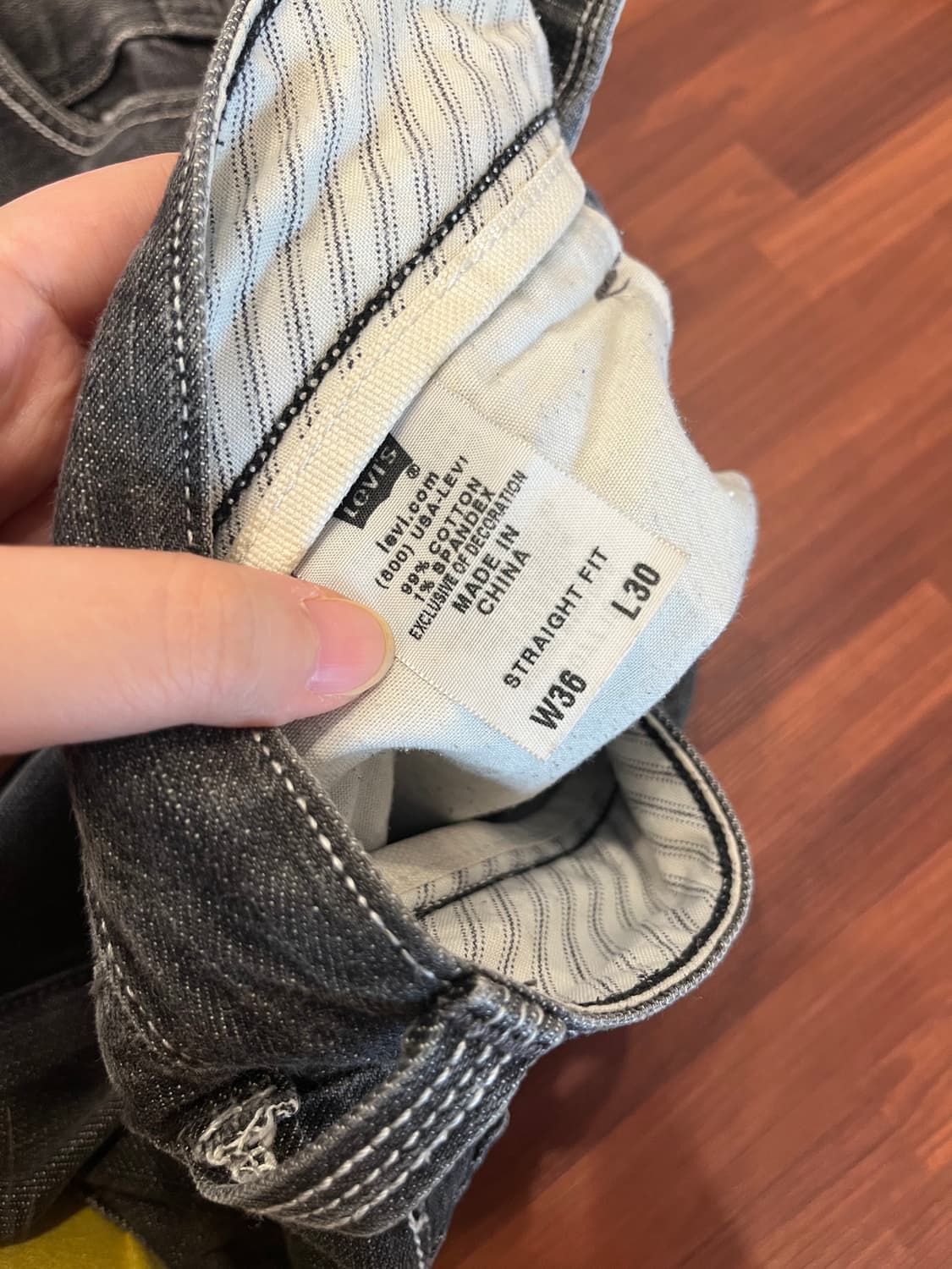 00s Levis 리바이스 흑청 데님 팬츠 (36inch) 상품이미지10
