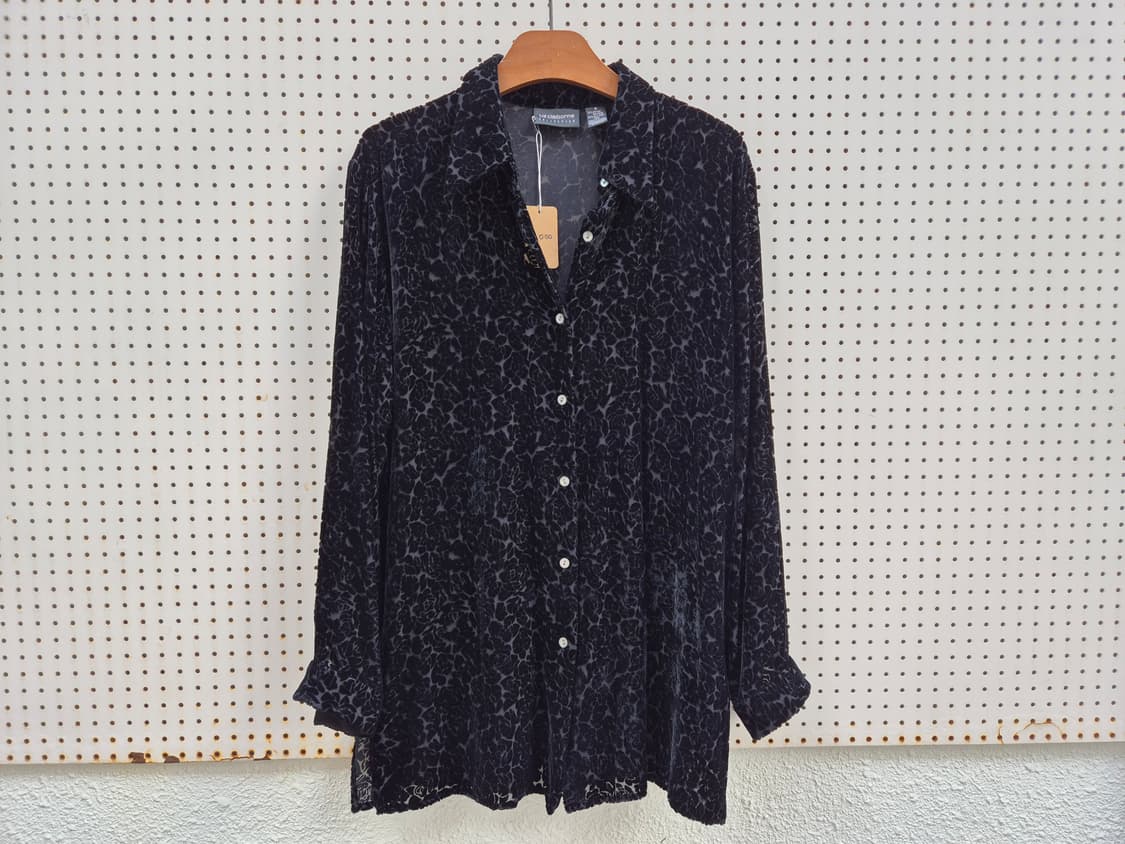 LIZ claiborne 벨루어 시스루 셔츠 상품이미지1