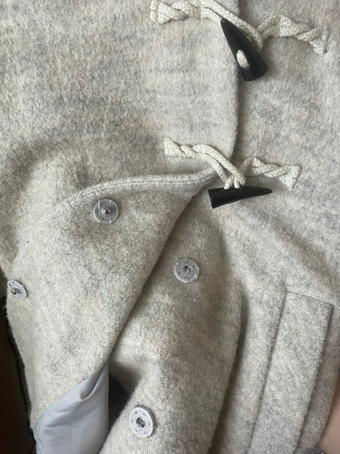 모리걸 빈티지 아이보리 떡볶이 후드 코트 🤍🤎 상품이미지5