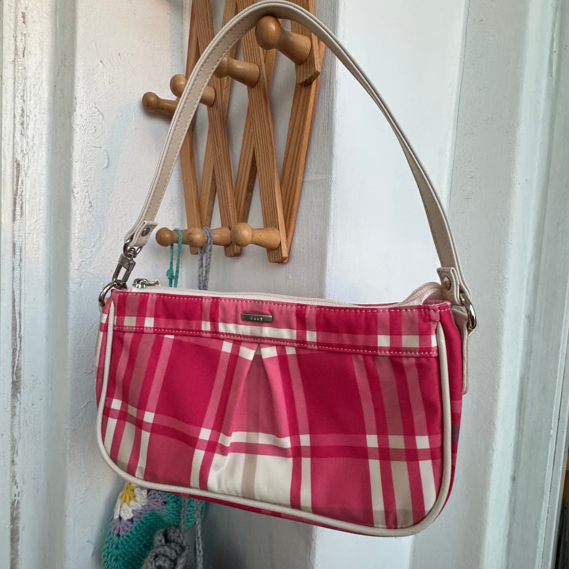 닥스 DAKS 핑크체크 미니숄더백 상품이미지9