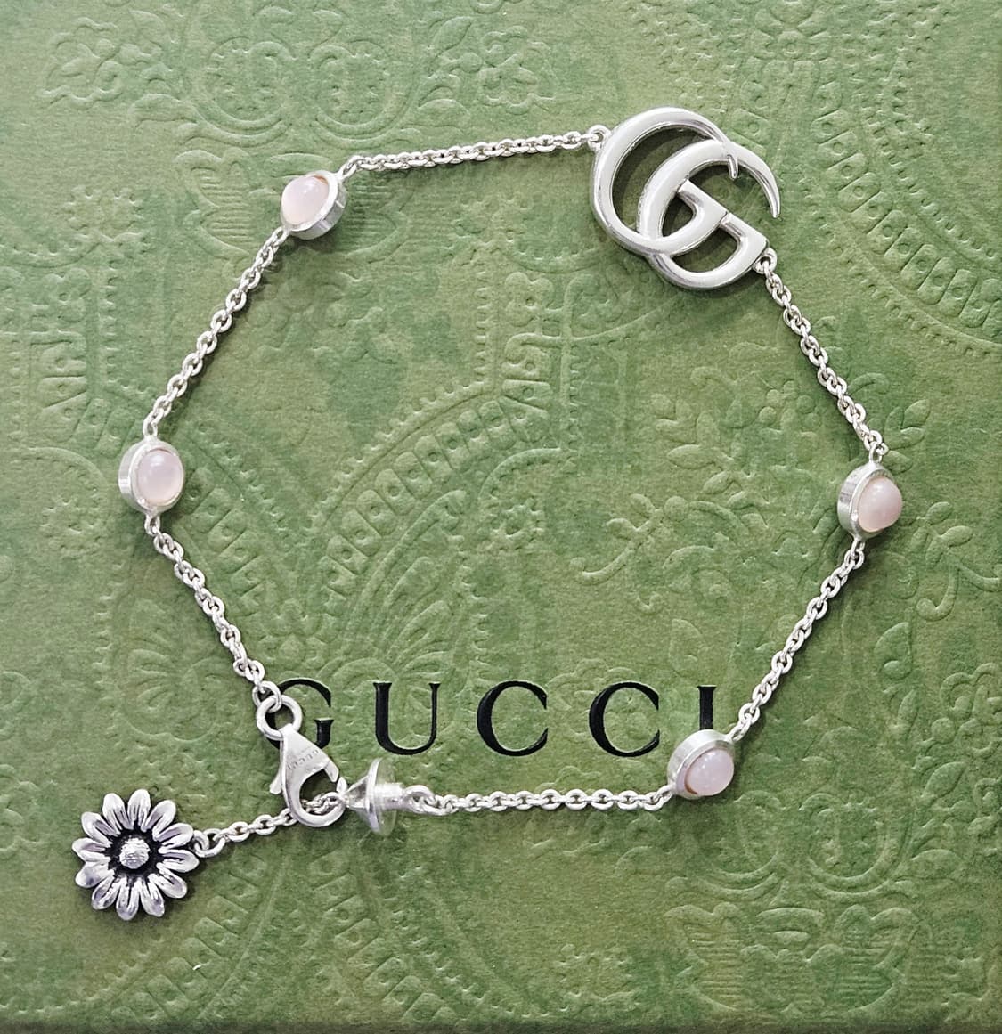 구찌 GG 마몽 핑크 자개 실버 팔찌 16사이즈 [정품] 상품이미지1