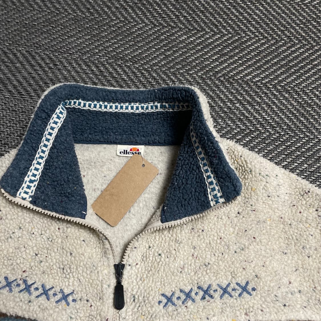 엘레쎄 올드스쿨 빈티지 체크 패턴 집업 플리스 자켓y 5208 상품이미지6