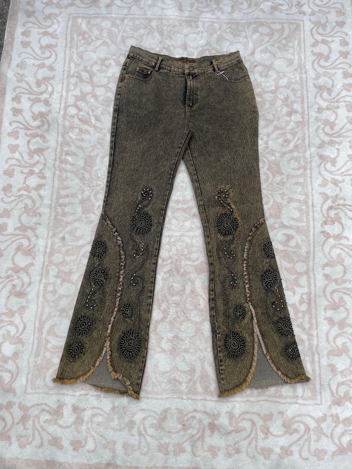 Vintage Hippie Western Flare Denim Pants 상품이미지1
