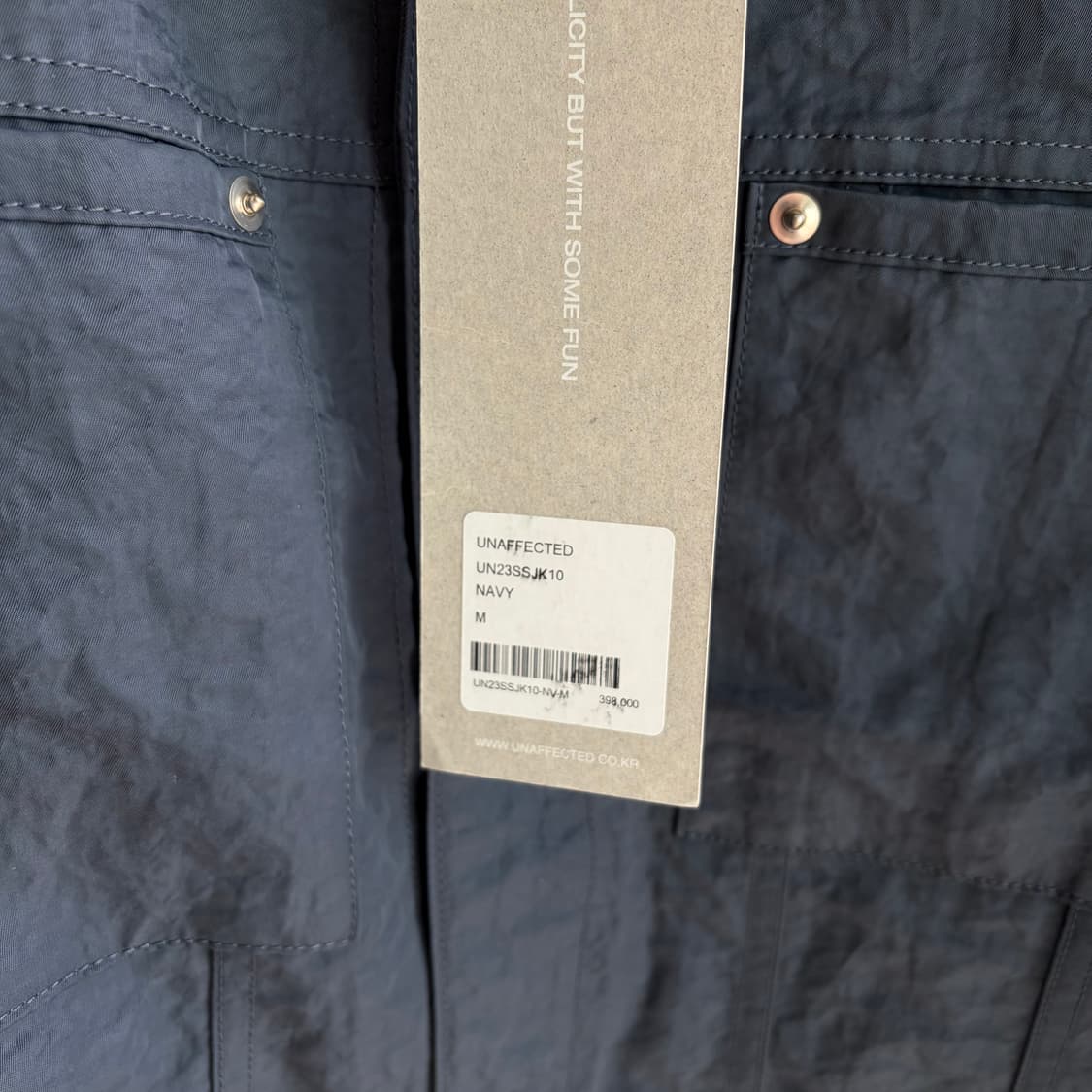 새상품(M)언어펙티드 트러커 자켓 네이비 상품이미지2