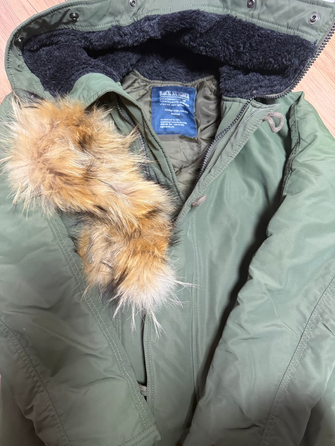 백넘버 야상 패딩 카키 상품이미지1