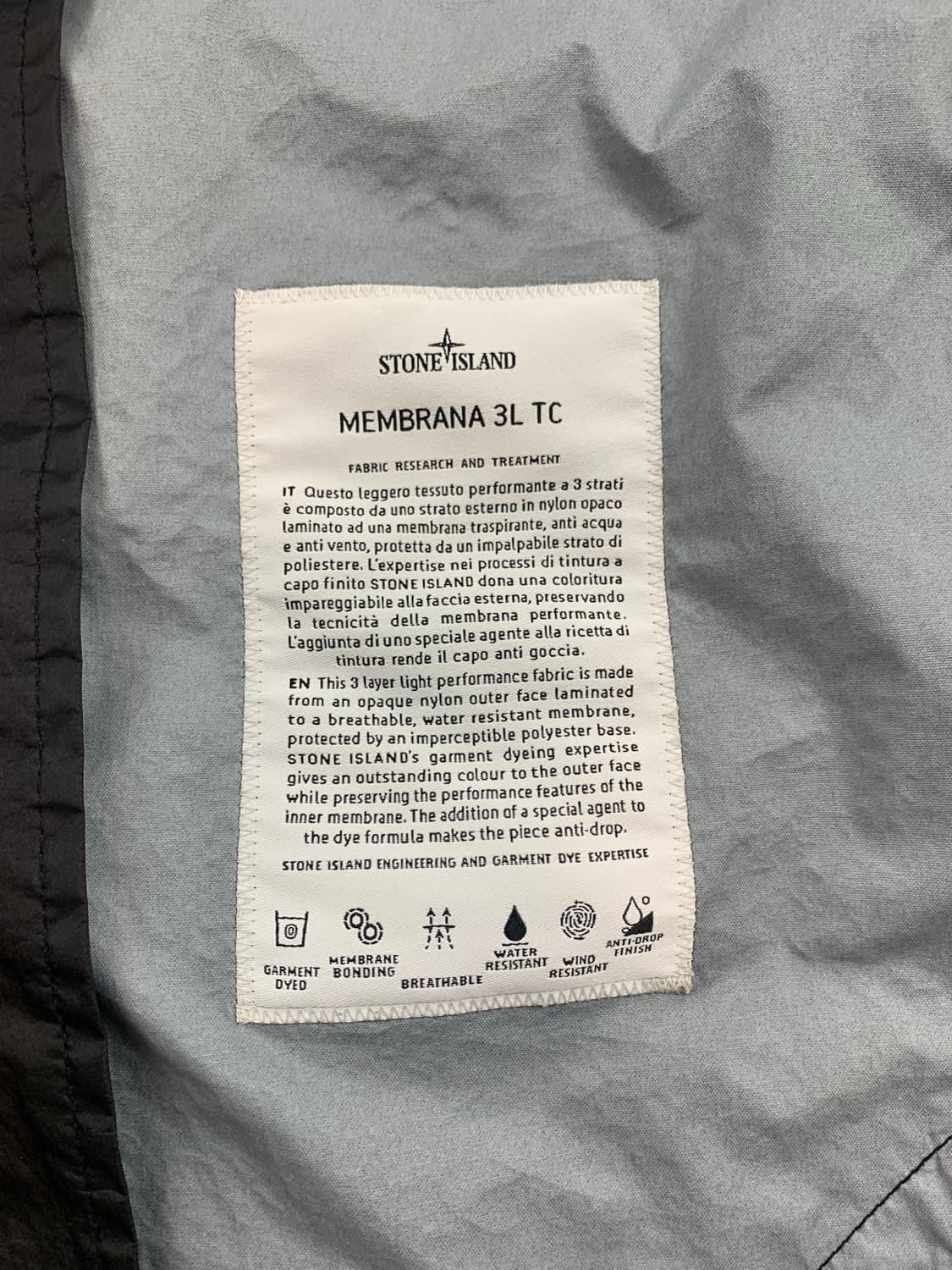 [XL] 정품 스톤아일랜드 24SS 멤브라나 3L TC 후드자켓 블랙 상품이미지7