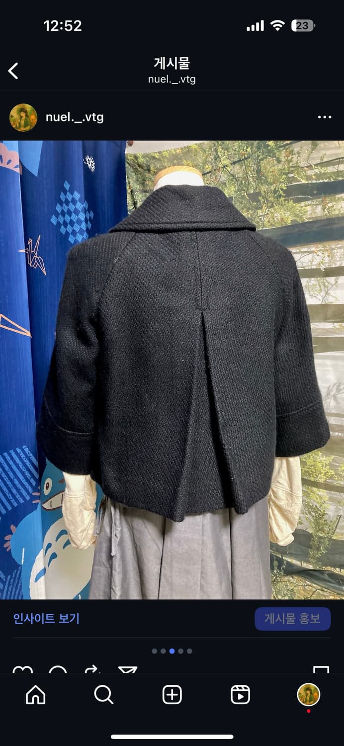 빈티지 둥근 카라 더블 사콰코 코트 상품이미지3