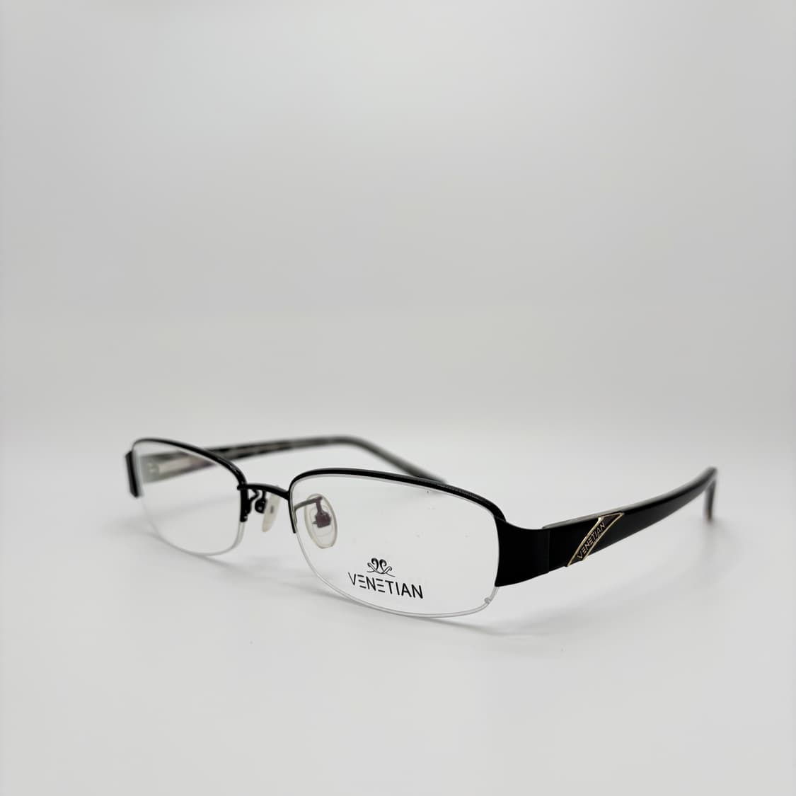 VENETIAN 블랙 직사각 반무테  상품이미지1