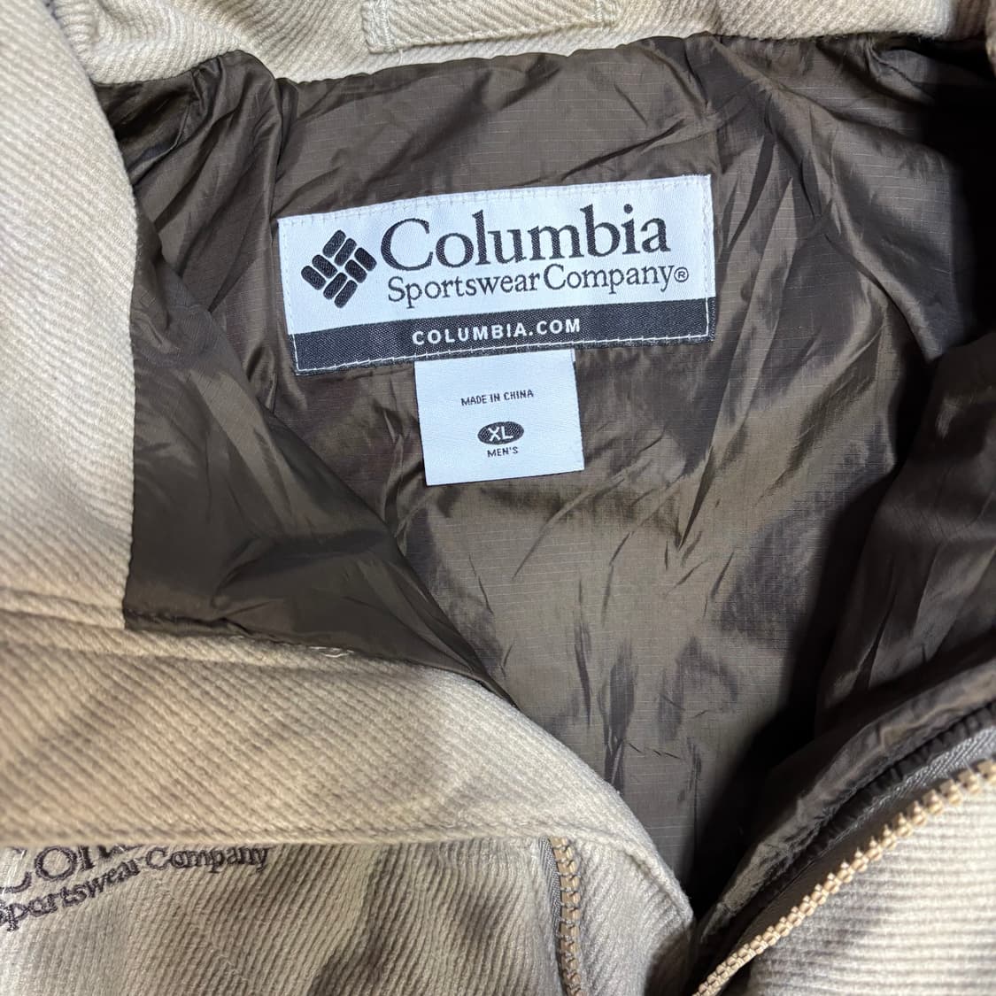 90s 콜롬비아 아이보리 대대장 퀼팅 코듀로이 누빔 점퍼 파카 상품이미지3