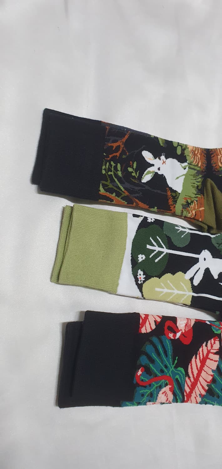 그린 올리브 동물패턴 토끼 타조 양말 상품이미지6