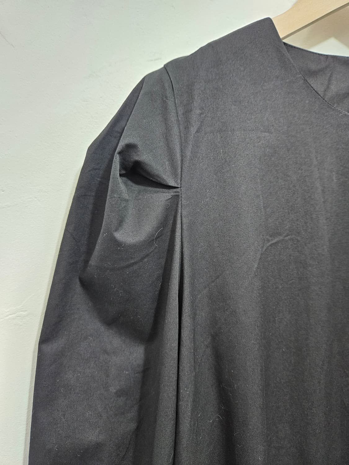 블랙/그린 배색 면 롱원피스 상품이미지6